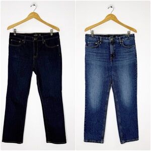 Lauren Ralph Lauren Petite Straight Jeans Lot of 2 Size 12P Dark & Medium Wash